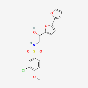 N-(2-{[2,2'-bifuran]-5-yl}-2-hydroxyethyl)-3-chloro-4-methoxybenzene-1-sulfonamide