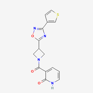 3-(3-(3-(thiophen-3-yl)-1,2,4-oxadiazol-5-yl)azetidine-1-carbonyl)pyridin-2(1H)-one