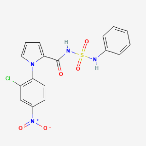 molecular formula C17H13ClN4O5S B2568126 N-{[1-(2-氯-4-硝基苯基)-1H-吡咯-2-基]羰基}-N'-苯磺酰胺 CAS No. 383147-37-3
