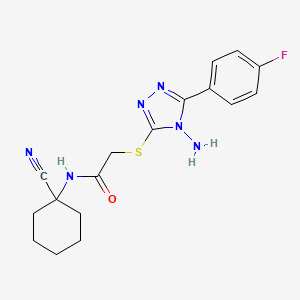 molecular formula C17H19FN6OS B2568130 2-[[4-amino-5-(4-fluorophenyl)-1,2,4-triazol-3-yl]sulfanyl]-N-(1-cyanocyclohexyl)acetamide CAS No. 1038180-99-2