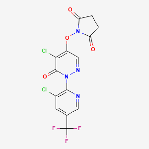 1-((5-Chloro-1-(3-chloro-5-(trifluoromethyl)-2-pyridinyl)-6-oxo-1,6-dihydro-4-pyridazinyl)oxy)dihydro-1H-pyrrole-2,5-dione