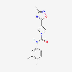 molecular formula C15H18N4O2 B2568135 N-(3,4-二甲苯基)-3-(3-甲基-1,2,4-恶二唑-5-基)氮杂环丁烷-1-甲酰胺 CAS No. 1324679-41-5