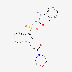 N-(2-fluorophenyl)-2-((1-(2-morpholino-2-oxoethyl)-1H-indol-3-yl)sulfonyl)acetamide