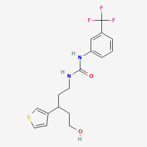 molecular formula C17H19F3N2O2S B2568151 1-(5-羟基-3-(噻吩-3-基)戊基)-3-(3-(三氟甲基)苯基)脲 CAS No. 2034243-81-5