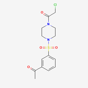 molecular formula C14H17ClN2O4S B2568161 1-[4-(3-乙酰苯磺酰基)哌嗪-1-基]-2-氯乙烷-1-酮 CAS No. 923721-75-9