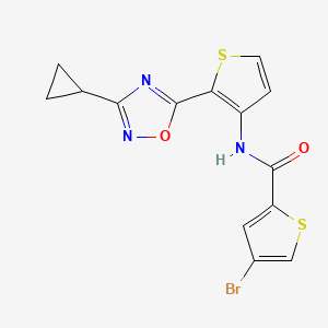 4-bromo-N-(2-(3-cyclopropyl-1,2,4-oxadiazol-5-yl)thiophen-3-yl)thiophene-2-carboxamide