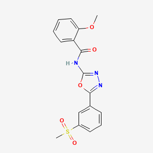 2-methoxy-N-[5-(3-methylsulfonylphenyl)-1,3,4-oxadiazol-2-yl]benzamide
