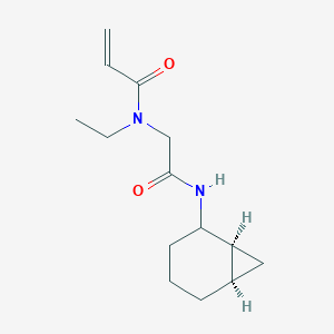 molecular formula C14H22N2O2 B2568173 N-[2-[[(1S,6R)-2-Bicyclo[4.1.0]heptanyl]amino]-2-oxoethyl]-N-ethylprop-2-enamide CAS No. 2411183-67-8