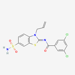 (Z)-N-(3-allyl-6-sulfamoylbenzo[d]thiazol-2(3H)-ylidene)-3,5-dichlorobenzamide