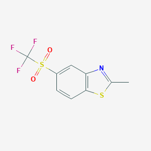 molecular formula C9H6F3NO2S2 B256818 2-Methyl-5-[(trifluoromethyl)sulfonyl]-1,3-benzothiazole 