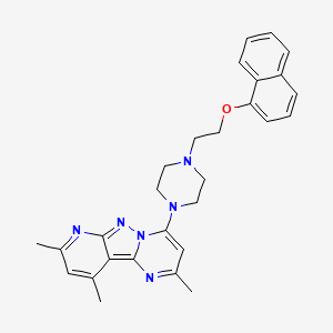 2,8,10-Trimethyl-4-(4-(2-(naphthalen-1-yloxy)ethyl)piperazin-1-yl)pyrido[2',3':3,4]pyrazolo[1,5-a]pyrimidine
