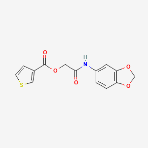molecular formula C14H11NO5S B2568182 2-(1,3-Benzodioxol-5-ylamino)-2-oxoethyl thiophene-3-carboxylate CAS No. 1794851-82-3
