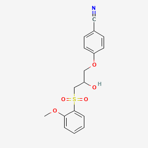 molecular formula C17H17NO5S B2568185 4-{2-Hydroxy-3-[(2-methoxyphenyl)sulfonyl]propoxy}benzenecarbonitrile CAS No. 478079-82-2