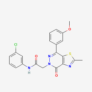 molecular formula C21H17ClN4O3S B2568188 N-(3-氯苯基)-2-(7-(3-甲氧基苯基)-2-甲基-4-氧代噻唑并[4,5-d]嘧啶-5(4H)-基)乙酰胺 CAS No. 941927-62-4