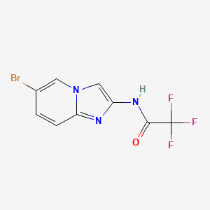 molecular formula C8H5BrF3N3O2 B2568196 N-(6-溴咪唑并[1,2-a]吡啶-2-基)-2,2,2-三氟乙酰胺 CAS No. 504413-35-8