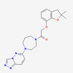 1-(4-([1,2,4]Triazolo[4,3-b]pyridazin-6-yl)-1,4-diazepan-1-yl)-2-((2,2-dimethyl-2,3-dihydrobenzofuran-7-yl)oxy)ethan-1-one