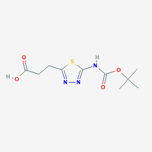 3-[5-[(2-Methylpropan-2-yl)oxycarbonylamino]-1,3,4-thiadiazol-2-yl]propanoic acid