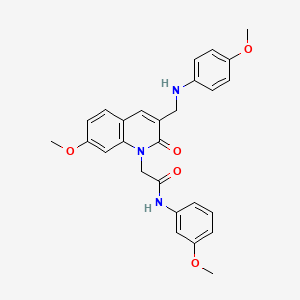 2-(7-methoxy-3-(((4-methoxyphenyl)amino)methyl)-2-oxoquinolin-1(2H)-yl)-N-(3-methoxyphenyl)acetamide