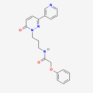 molecular formula C20H20N4O3 B2568211 N-(3-(6-oxo-3-(pyridin-3-yl)pyridazin-1(6H)-yl)propyl)-2-phenoxyacetamide CAS No. 1021062-90-7