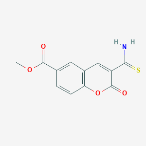 molecular formula C12H9NO4S B2568213 Methyl 3-carbamothioyl-2-oxochromene-6-carboxylate CAS No. 2415457-12-2