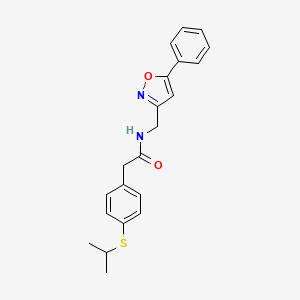 2-(4-(isopropylthio)phenyl)-N-((5-phenylisoxazol-3-yl)methyl)acetamide