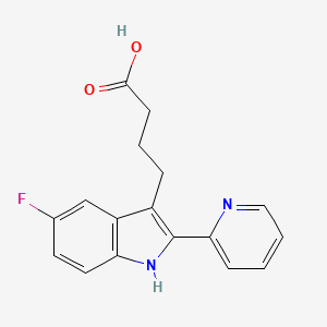 4-(5-fluoro-2-pyridin-2-yl-1H-indol-3-yl)butanoic acid