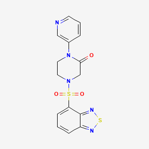 molecular formula C15H13N5O3S2 B2568229 4-(2,1,3-Benzothiadiazole-4-sulfonyl)-1-(pyridin-3-yl)piperazin-2-one CAS No. 2097923-96-9