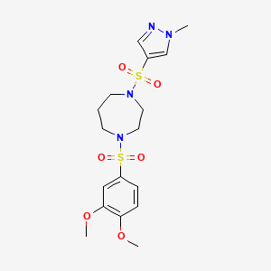 1-((3,4-dimethoxyphenyl)sulfonyl)-4-((1-methyl-1H-pyrazol-4-yl)sulfonyl)-1,4-diazepane