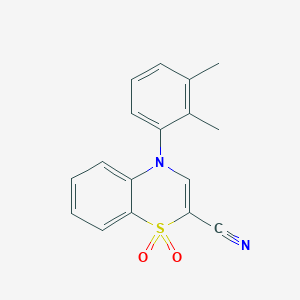 molecular formula C17H14N2O2S B2568234 4-(2,3-二甲苯基)-4H-苯并[b][1,4]噻嗪-2-腈 1,1-二氧化物 CAS No. 1189915-49-8