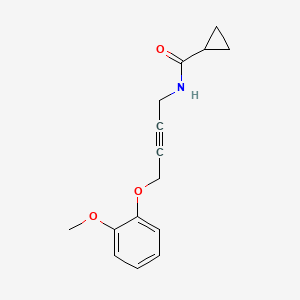molecular formula C15H17NO3 B2568238 N-(4-(2-methoxyphenoxy)but-2-yn-1-yl)cyclopropanecarboxamide CAS No. 1421506-42-4