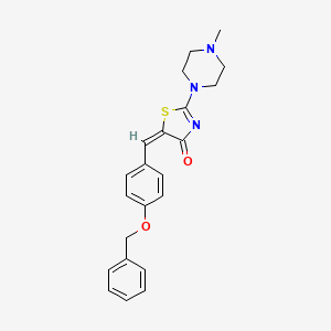 molecular formula C22H23N3O2S B2568240 (E)-5-(4-(benzyloxy)benzylidene)-2-(4-methylpiperazin-1-yl)thiazol-4(5H)-one CAS No. 844454-53-1