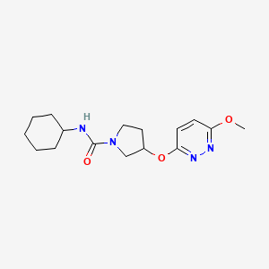 molecular formula C16H24N4O3 B2568244 N-cyclohexyl-3-((6-methoxypyridazin-3-yl)oxy)pyrrolidine-1-carboxamide CAS No. 2034436-36-5