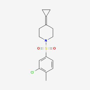 molecular formula C15H18ClNO2S B2568245 1-((3-Chloro-4-methylphenyl)sulfonyl)-4-cyclopropylidenepiperidine CAS No. 2097867-08-6