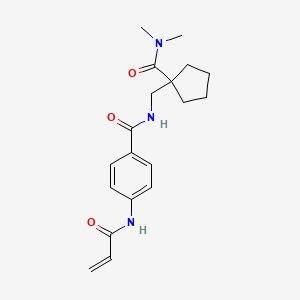 molecular formula C19H25N3O3 B2568250 N-[[1-(Dimethylcarbamoyl)cyclopentyl]methyl]-4-(prop-2-enoylamino)benzamide CAS No. 2201867-54-9