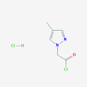 molecular formula C6H8Cl2N2O B2568260 (4-甲基-吡唑-1-基)-乙酰氯盐酸盐 CAS No. 1190011-74-5
