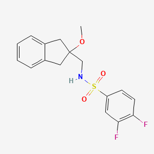 molecular formula C17H17F2NO3S B2568271 3,4-difluoro-N-((2-methoxy-2,3-dihydro-1H-inden-2-yl)methyl)benzenesulfonamide CAS No. 2034261-61-3