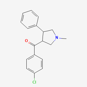 molecular formula C18H18ClNO B2568277 (4-chlorophenyl)(1-methyl-4-phenyltetrahydro-1H-pyrrol-3-yl)methanone CAS No. 478043-69-5