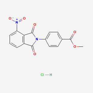 molecular formula C16H11ClN2O6 B2568282 Methyl 4-(4-nitro-1,3-dioxoisoindolin-2-yl)benzoate hydrochloride CAS No. 1215719-50-8