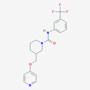 molecular formula C19H20F3N3O2 B2568288 3-(Pyridin-4-yloxymethyl)-N-[3-(trifluoromethyl)phenyl]piperidine-1-carboxamide CAS No. 2379987-95-6