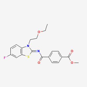 molecular formula C20H19FN2O4S B2568289 (Z)-methyl 4-((3-(2-ethoxyethyl)-6-fluorobenzo[d]thiazol-2(3H)-ylidene)carbamoyl)benzoate CAS No. 865163-04-8