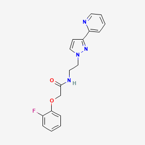 molecular formula C18H17FN4O2 B2568292 2-(2-fluorophenoxy)-N-(2-(3-(pyridin-2-yl)-1H-pyrazol-1-yl)ethyl)acetamide CAS No. 1448028-78-1