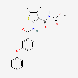 molecular formula C22H20N2O5S B2568294 Methyl (4,5-dimethyl-2-(3-phenoxybenzamido)thiophene-3-carbonyl)carbamate CAS No. 896308-42-2