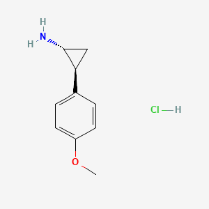 molecular formula C10H14ClNO B2568296 (1R,2S)-2-(4-methoxyphenyl)cyclopropan-1-amine hydrochloride CAS No. 26568-28-5
