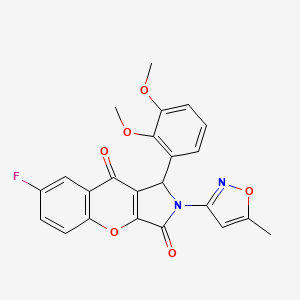 molecular formula C23H17FN2O6 B2568297 1-(2,3-Dimethoxyphenyl)-7-fluoro-2-(5-methylisoxazol-3-yl)-1,2-dihydrochromeno[2,3-c]pyrrole-3,9-dione CAS No. 874396-07-3