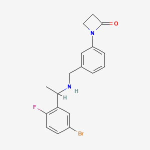 molecular formula C18H18BrFN2O B2568298 1-[3-({[1-(5-Bromo-2-fluorophenyl)ethyl]amino}methyl)phenyl]azetidin-2-one CAS No. 2094317-47-0