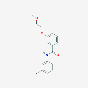 molecular formula C19H23NO3 B256830 N-(3,4-dimethylphenyl)-3-(2-ethoxyethoxy)benzamide 