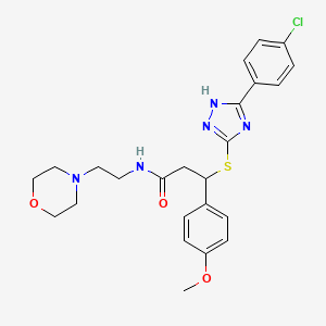 3-((5-(4-chlorophenyl)-4H-1,2,4-triazol-3-yl)thio)-3-(4-methoxyphenyl)-N-(2-morpholinoethyl)propanamide