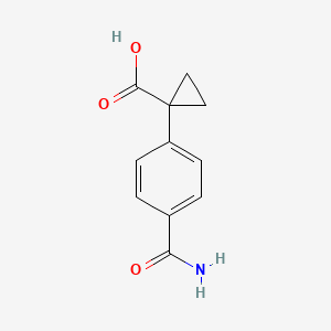 molecular formula C11H11NO3 B2568305 1-(4-氨基甲酰基苯基)环丙烷-1-羧酸 CAS No. 1356551-41-1