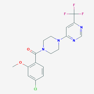 (4-Chloro-2-methoxyphenyl){4-[6-(trifluoromethyl)-4-pyrimidinyl]piperazino}methanone