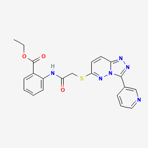 Ethyl 2-(2-((3-(pyridin-3-yl)-[1,2,4]triazolo[4,3-b]pyridazin-6-yl)thio)acetamido)benzoate